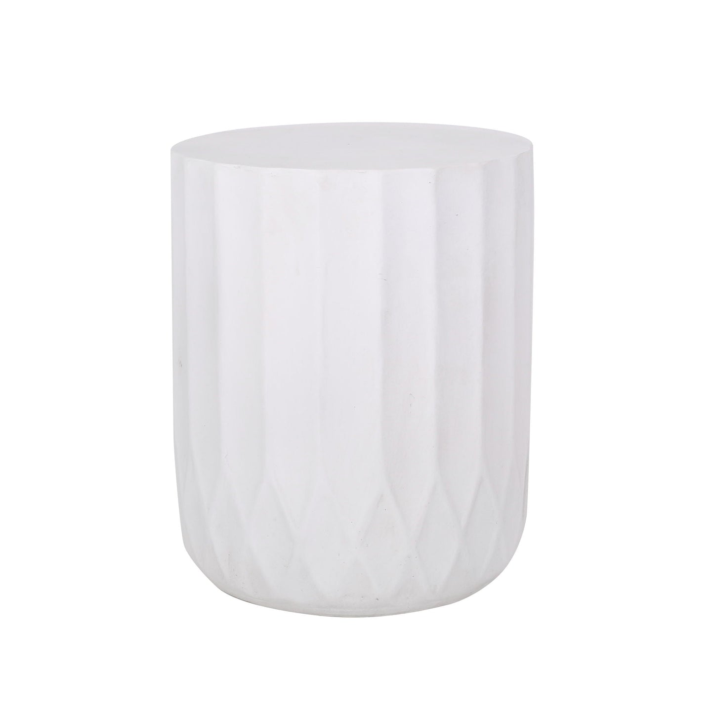 Outdoor End Table With Scallop Edge - Antique White
