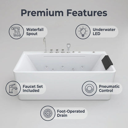 67-Inch Single-Person Luxury Whirlpool Bathtub