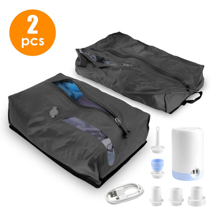 17L Vacuum Storage Bags with Rechargeable Pump (2-Pack)