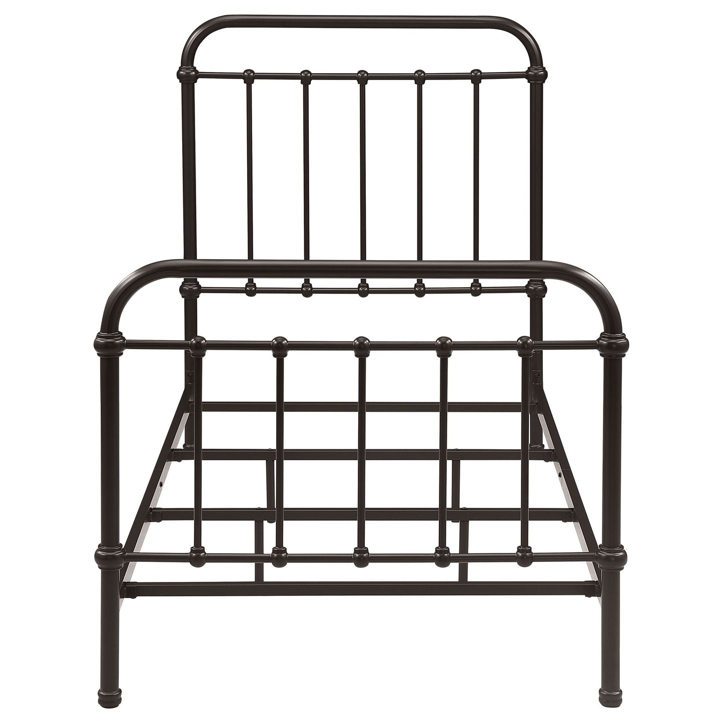 Twin Panel Bed With Ornate Design - Bronze