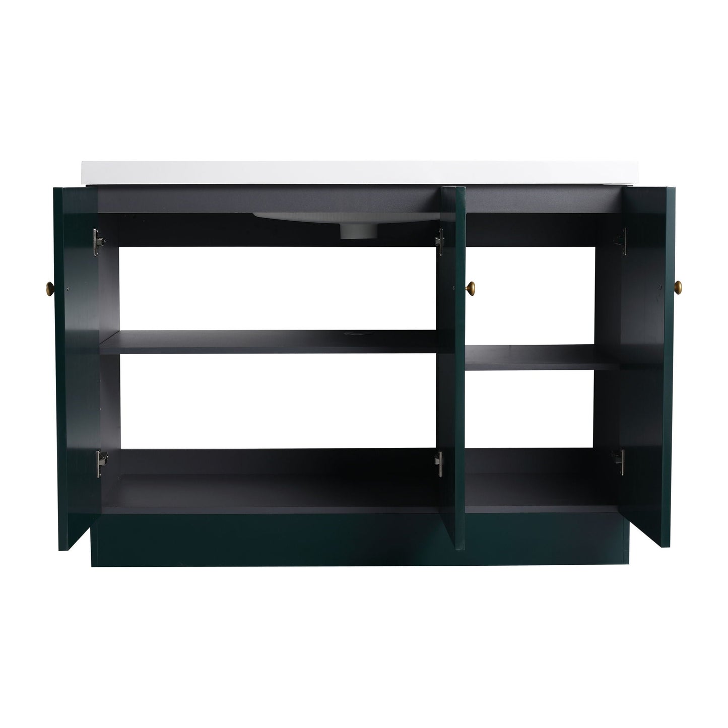 Contemporary Freestanding Bathroom Vanity With Resin Sink & Soft-Close Cabinet Doors