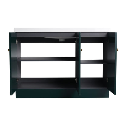 Contemporary Freestanding Bathroom Vanity With Resin Sink & Soft-Close Cabinet Doors