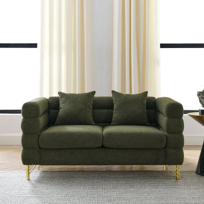 Oversized 2 Seater Sectional Sofa With Deep Seating And 2 Pillows