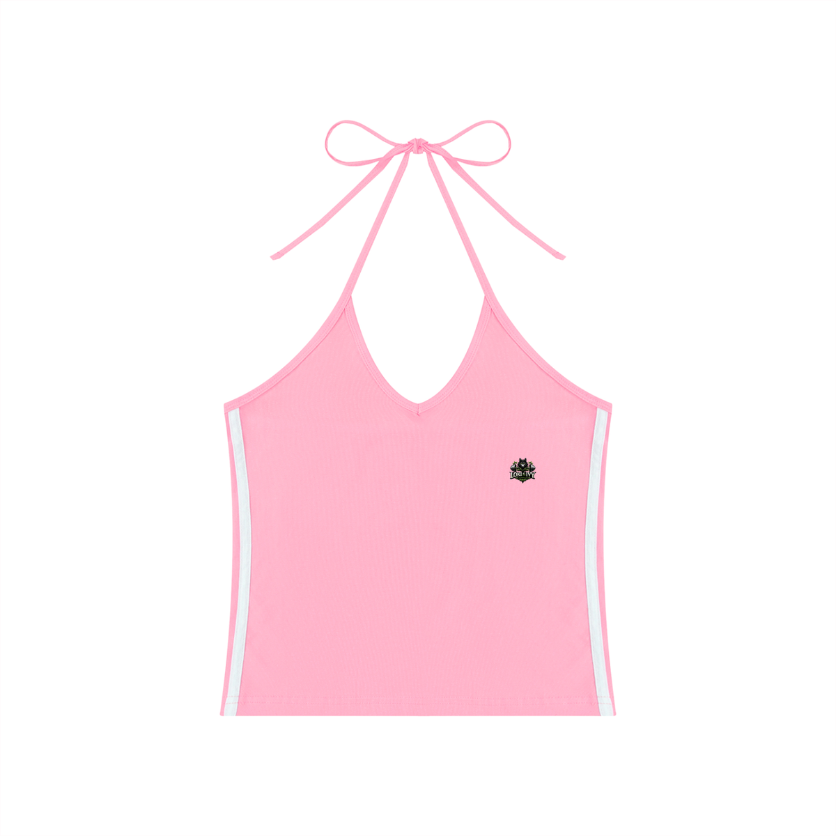 Loki & Ivy Women's Color Block Halter Crop Tank Top