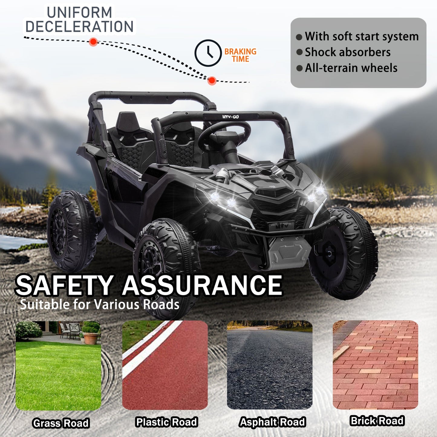 24V Two-Seater Kids Ride-On UTV with Parental Remote Control