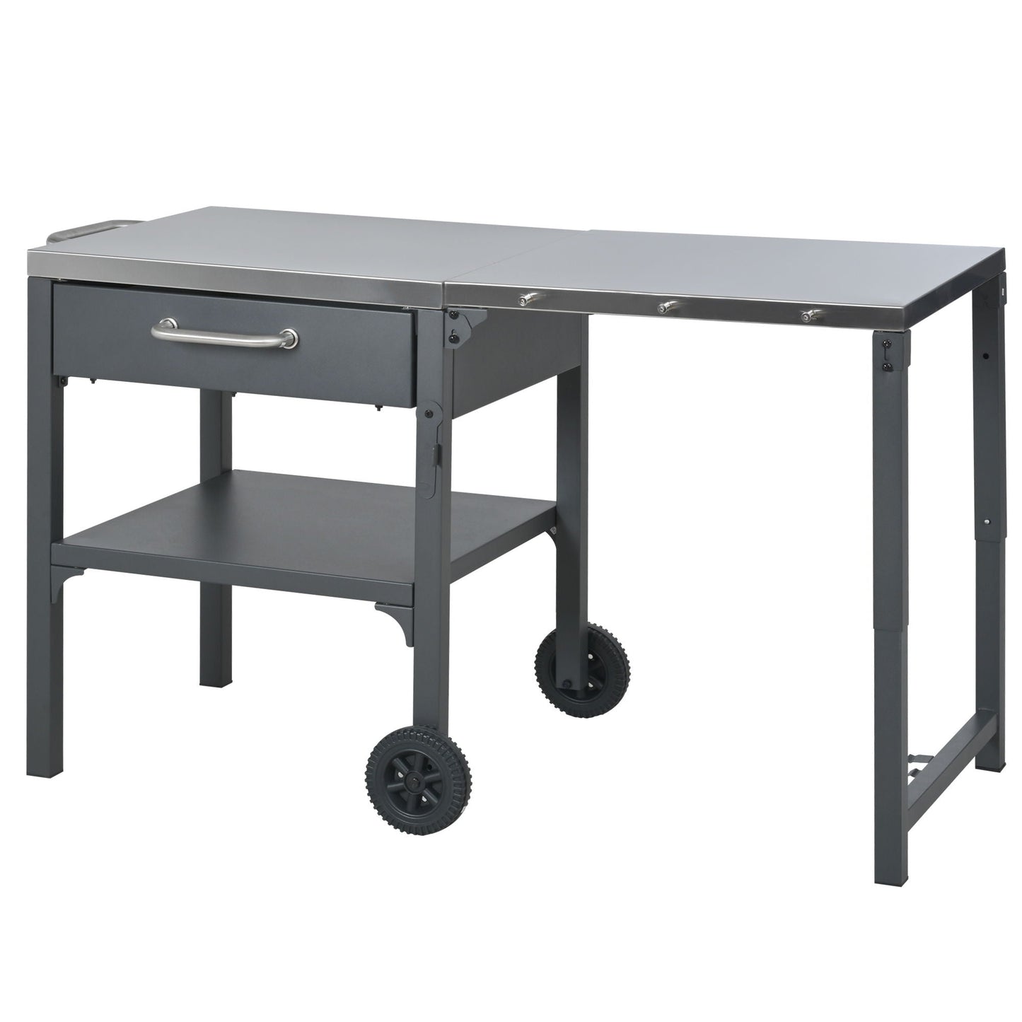 Foldable Outdoor Kitchen Cart With Storage For Patio