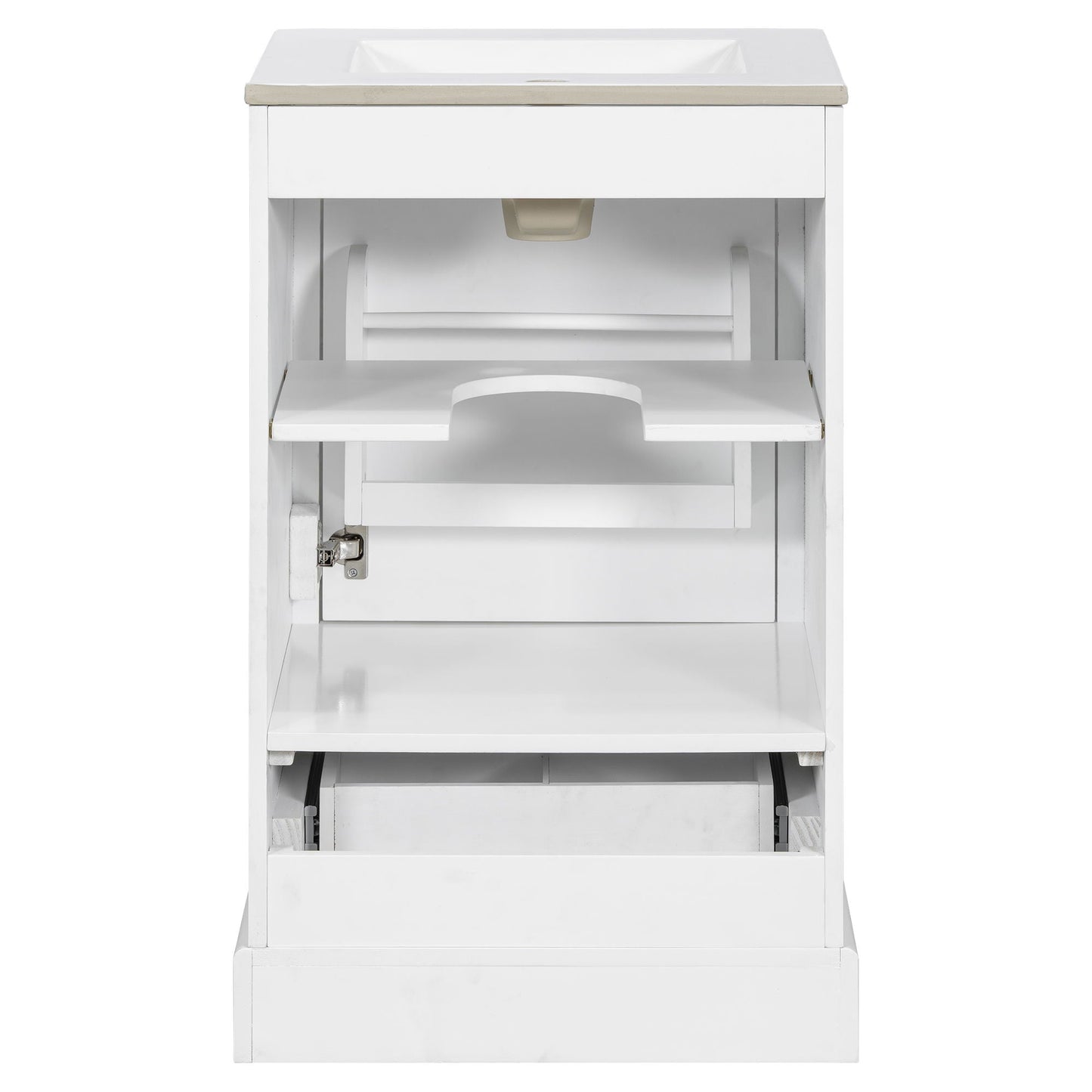 Bathroom Vanity With Sink, Soft Close Door, Adjustable U-Shaped Shelf
