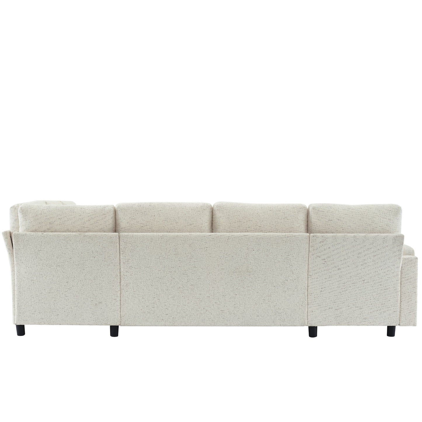 U-Shaped Sectional Sleeper Sofa With Ample Storage Space, 2 Cup Holders And Charging Ports For Living Room