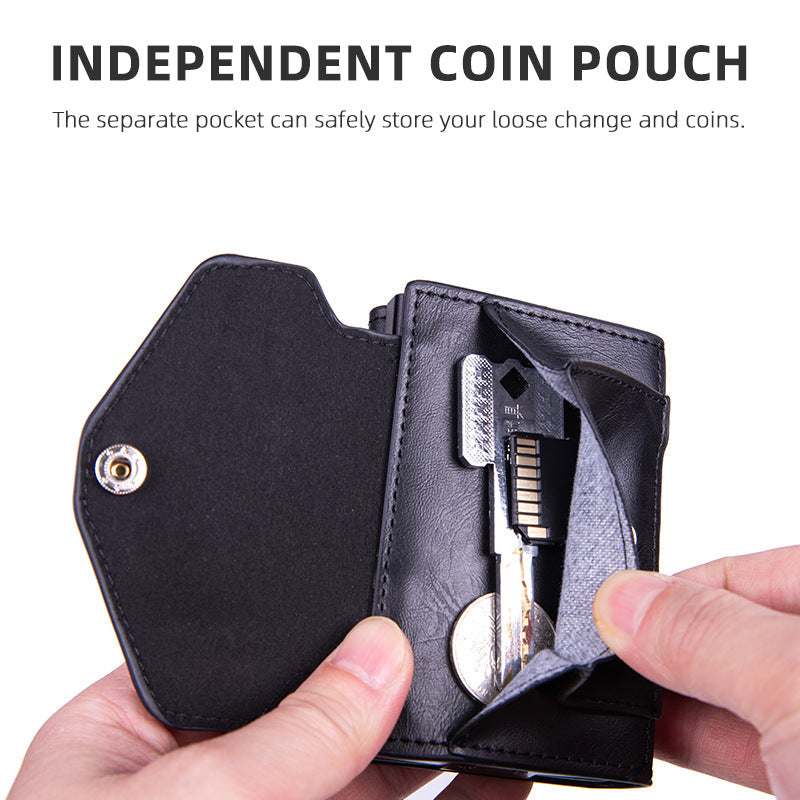 Anti-Scan RFID Card Holder PU Leather Coin Purse Demagnetization-Proof Multi-Card Wallet