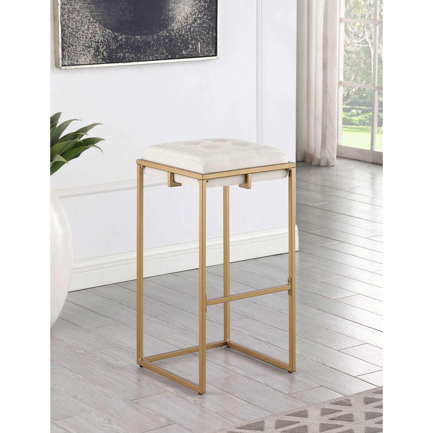 Soccoro - Square Tufted Cushion Stools (Set of 2) - Beige