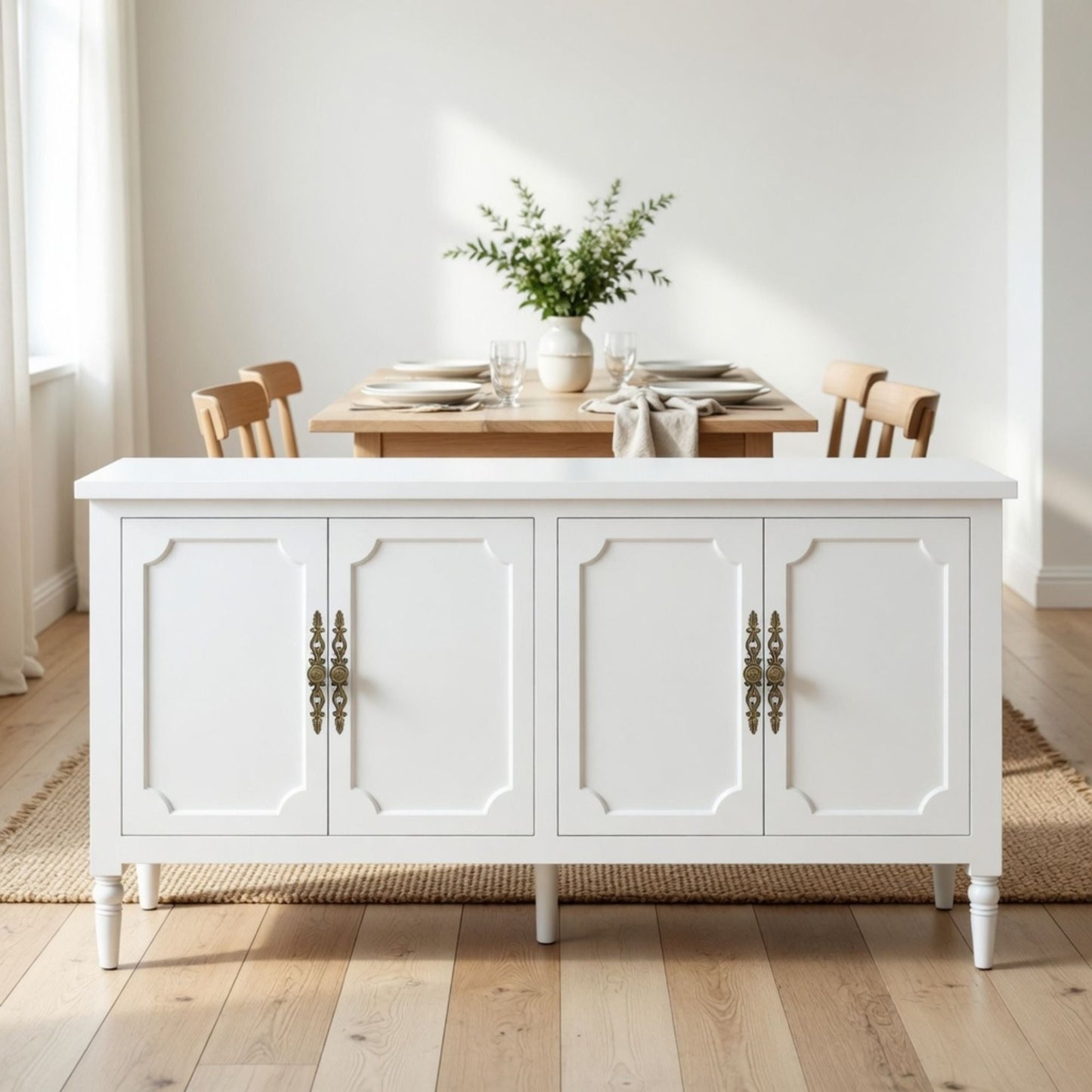 Vintage Buffet Cabinet With Adjustable Shelves