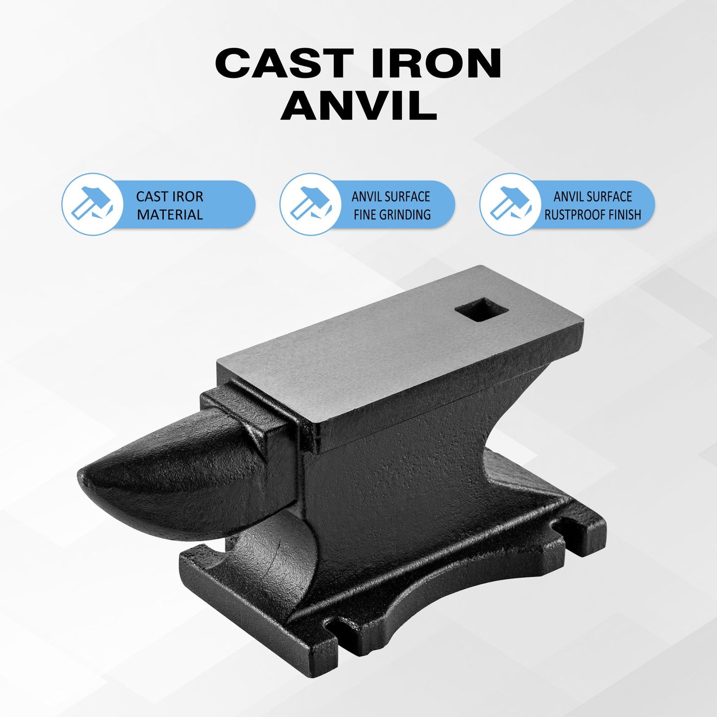 100 Lbs Single Horn Anvil - Black