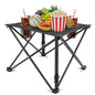 2Pcs Foldable Camping Table Portable Picnic Table Lightweight Travel Desk with 2 Cup Holders/Table Carrying Bag