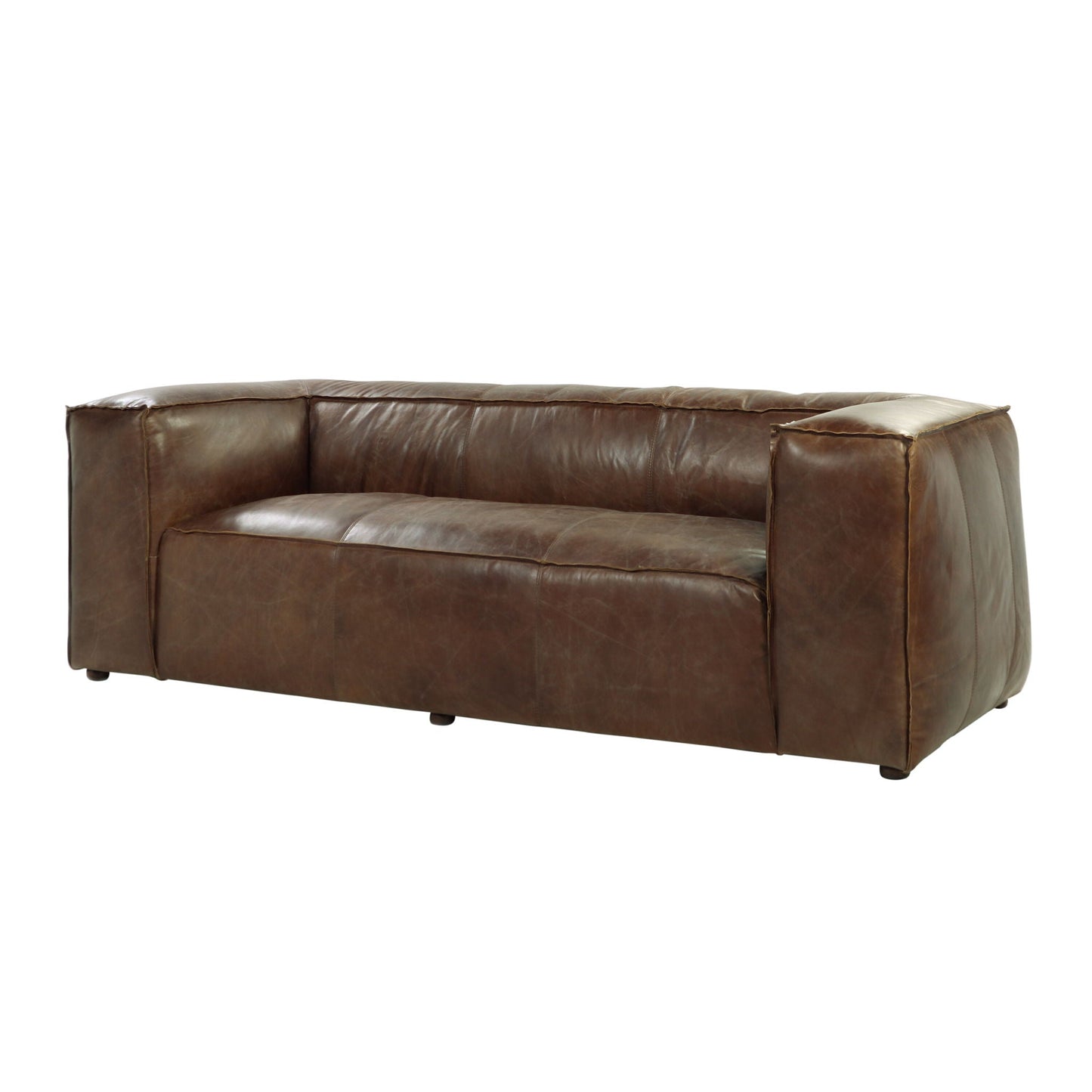 Brancaster Grain Leather Sofa - Brown