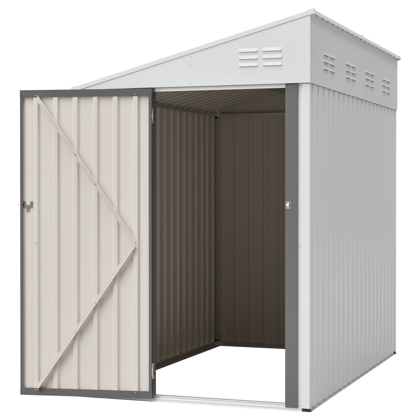 White 4' x 7' Lean-To Storage Shed
