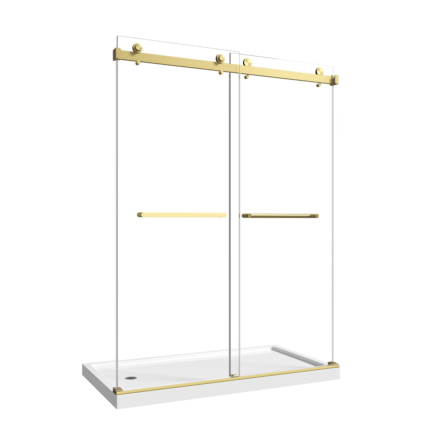 55"-60" W x 76" H Brushed Frameless Shower Door