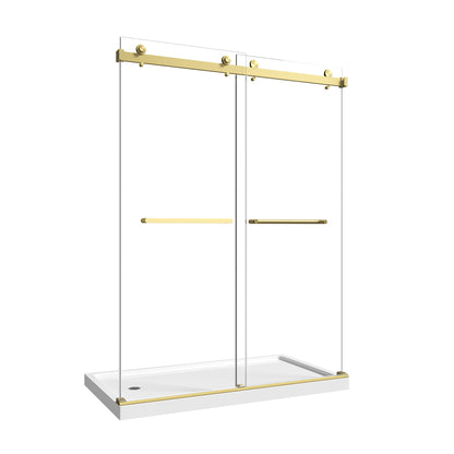 55"-60" W x 76" H Brushed Frameless Shower Door