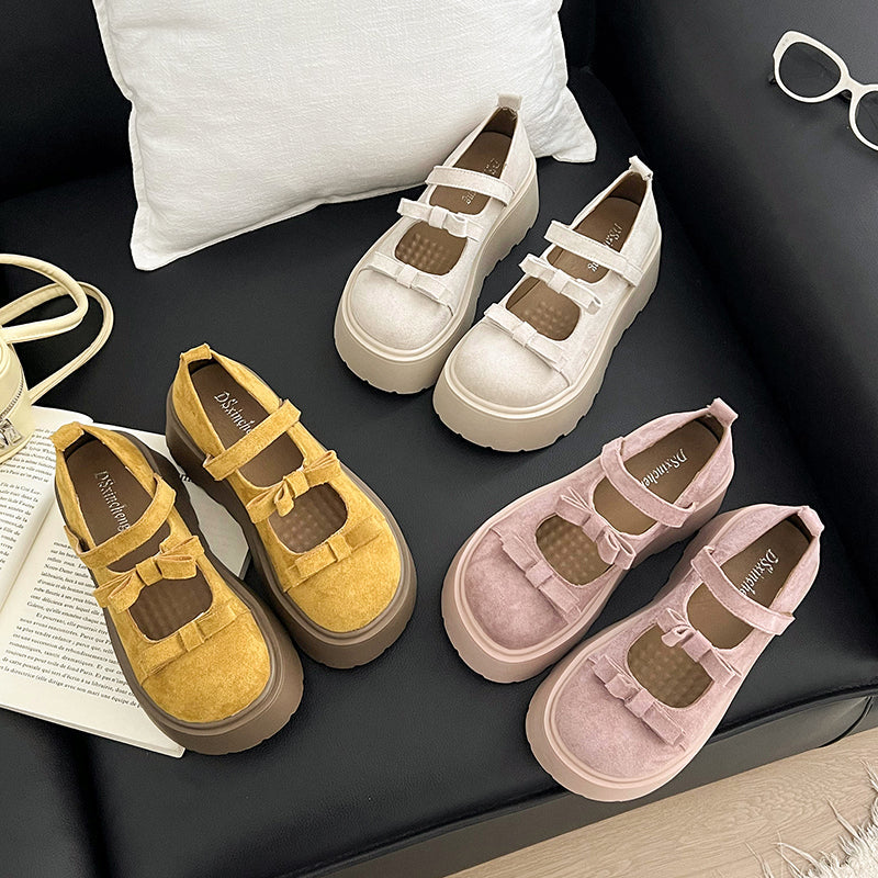 Round Headed Retro Brown British Style Thick Soled Small Leather Shoes For Women 2025 New Spring And Autumn Matching Skirt Mary Jane Single Shoes