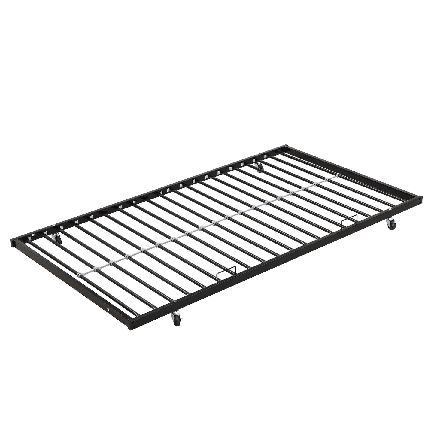 Modern Metal Bunk Bed With Side Ladders And Guardrail