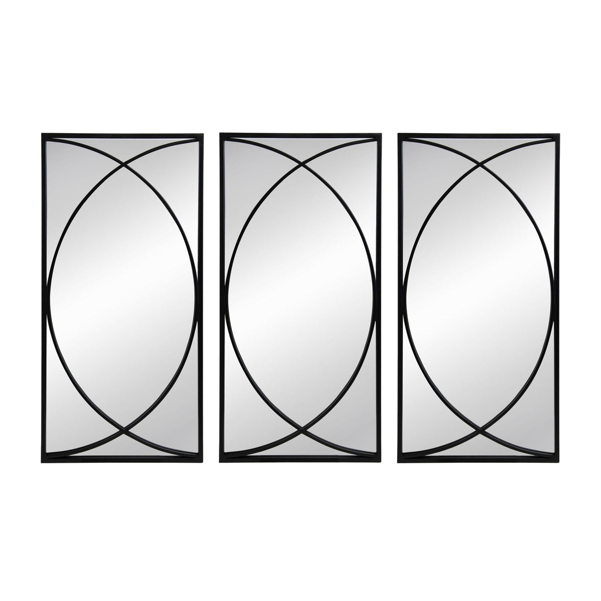 Rectangular Wall Mirrors With Frame, Home Decor For Living Room Bedroom Entryway - Black