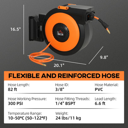 HOMCOM Retractable Air Hose Reel