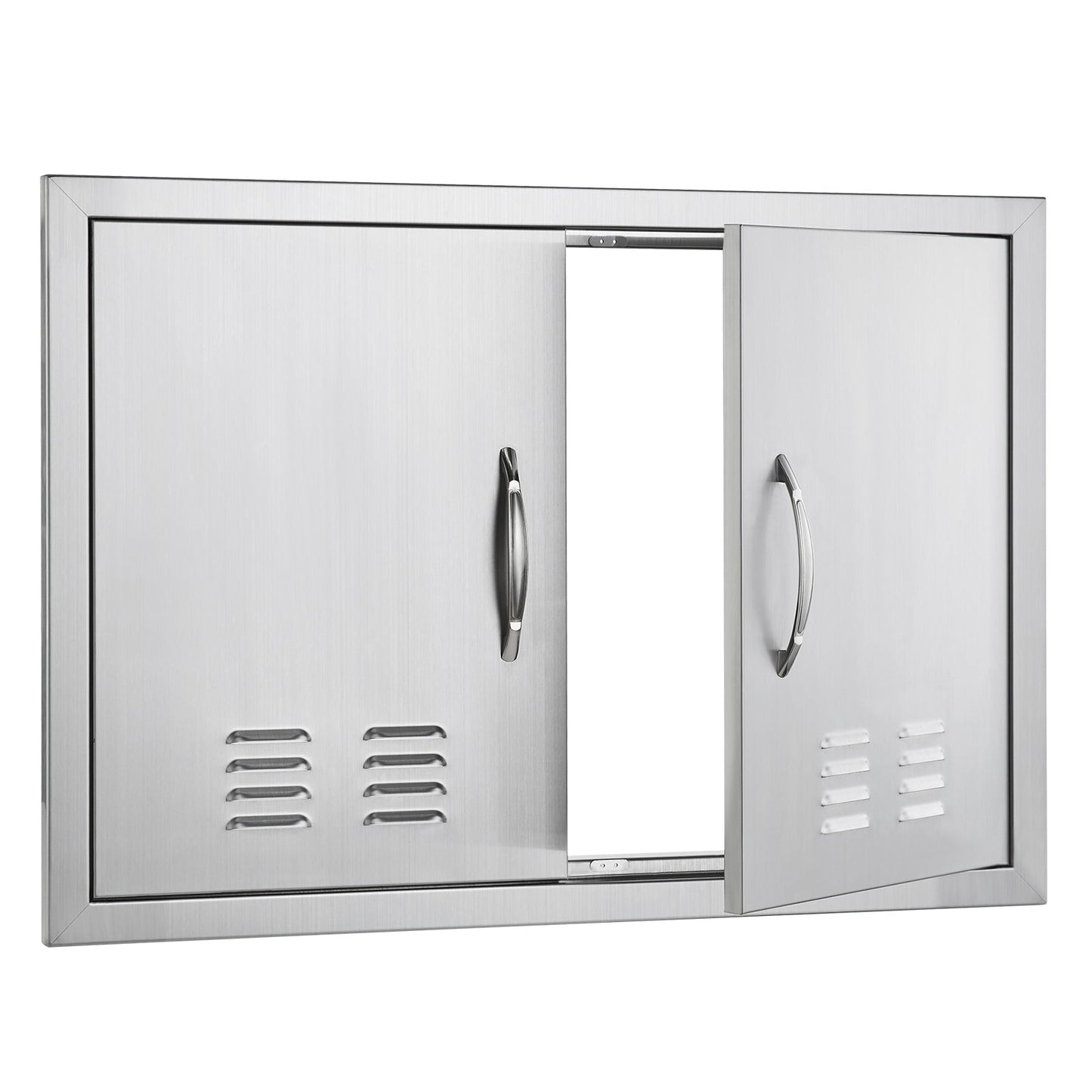 BBQ Access Door, 30W x 21H Inch Double Stainless Steel Outdoor Kitchen Door