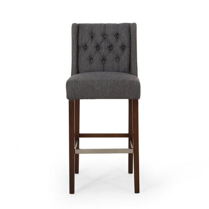 Solstara Upholstered Dining Barstool with Button Tufted and Wing Back
