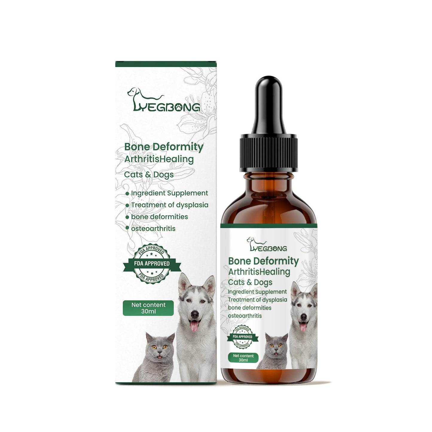 Yegbong Pet Joint Care Drops Are Suitable For All Ages Of Dogs And Cats, For Joint And Skin Care