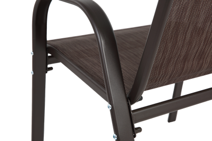 6 Piece Patio Chairs with High Backrest and Armrest - Brown
