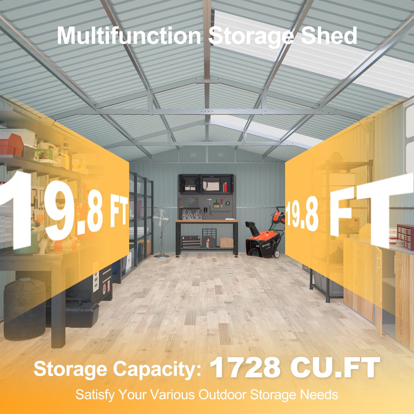 Outdoor Storage Shed 20x13 FT - Metal Garden Utility Shed