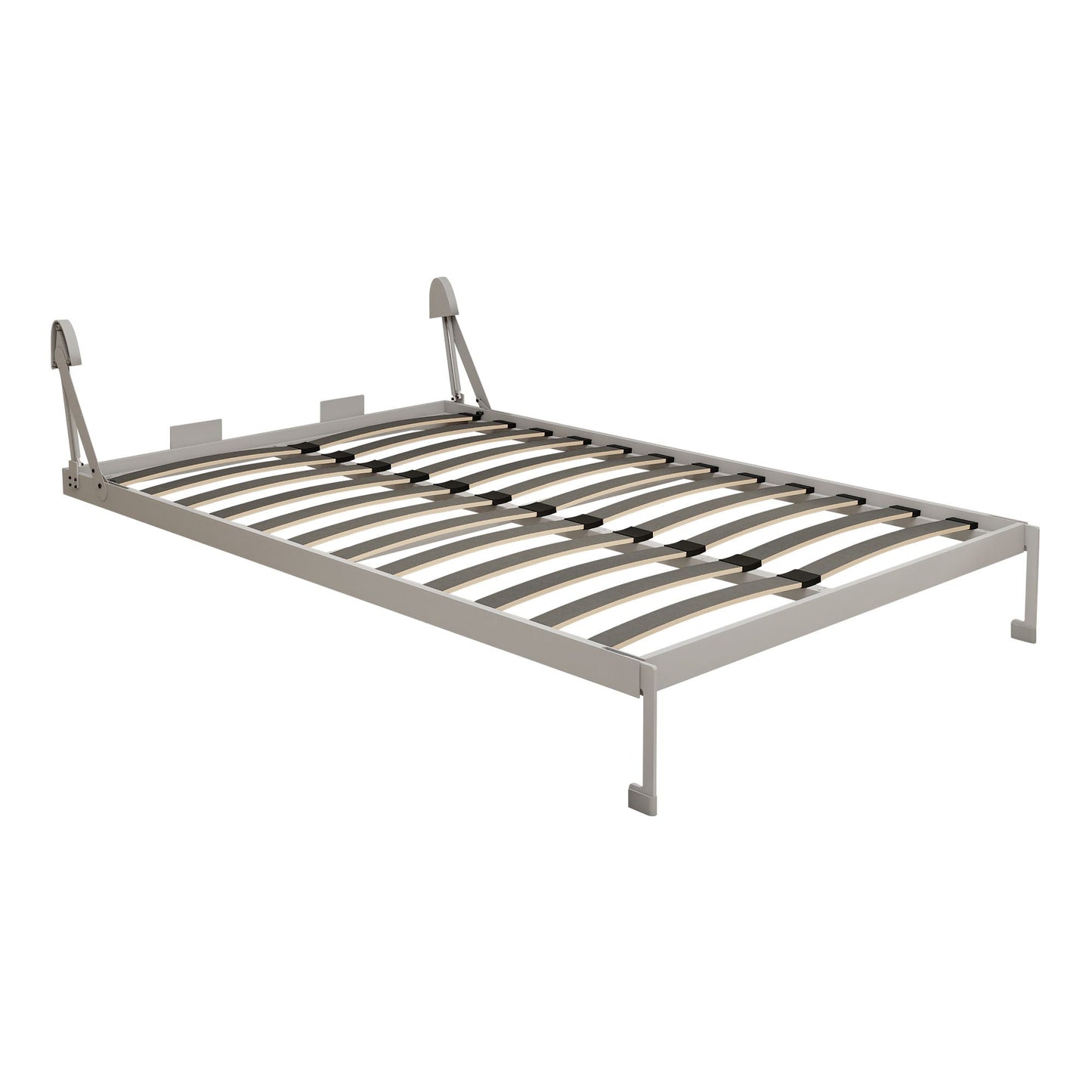 Queen Size Vertical Murphy Wall Cabinet Folding Bed With Automatic Legs - Gray