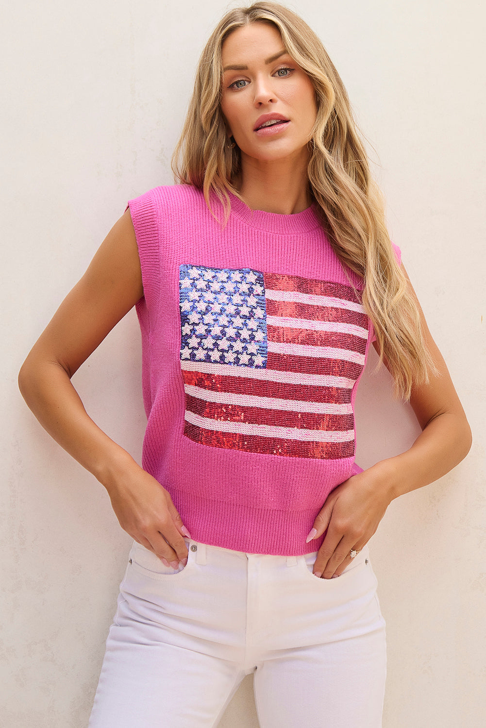Grace american Flag Knitted Vest