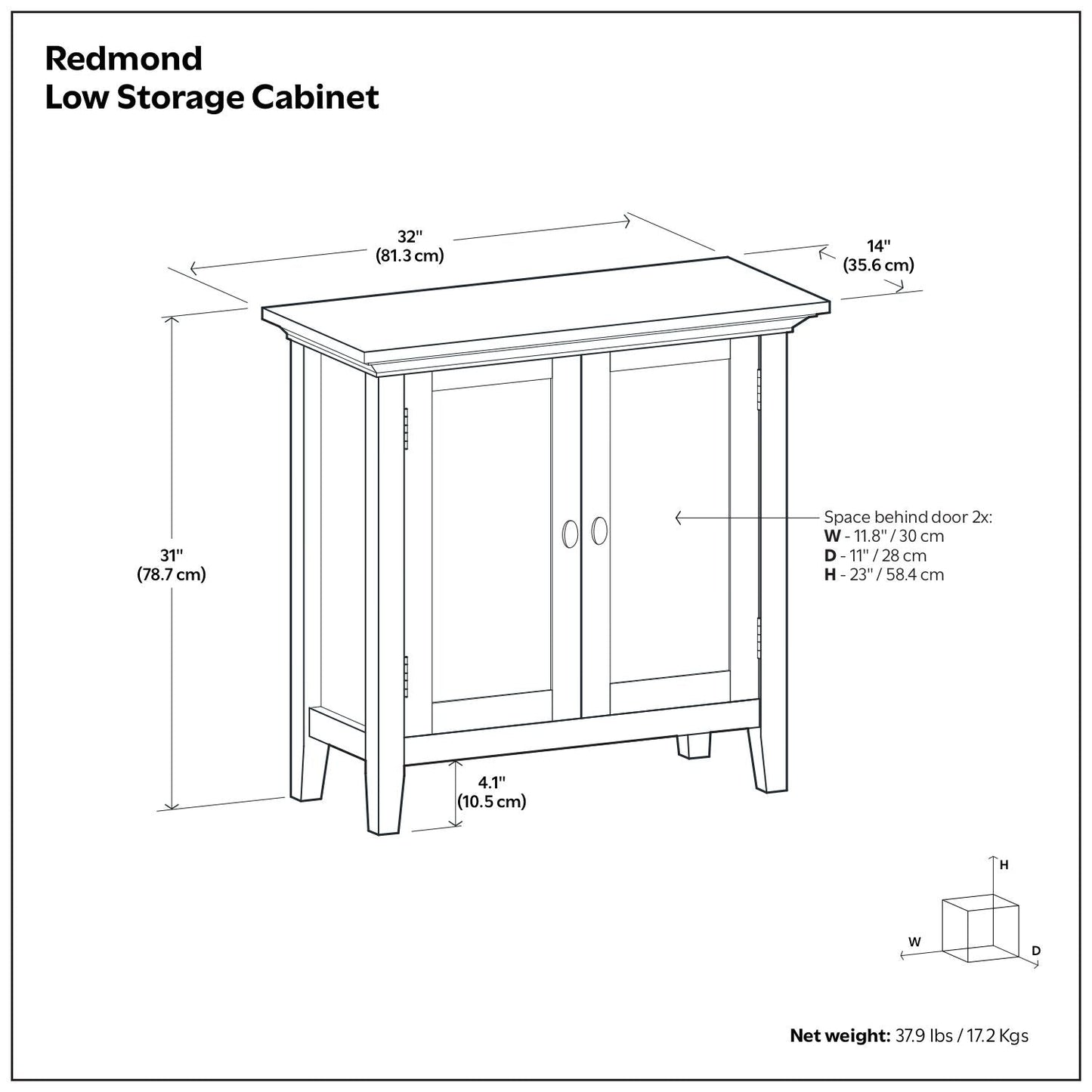 Redmond - Low Storage Cabinet - Brunette Brown