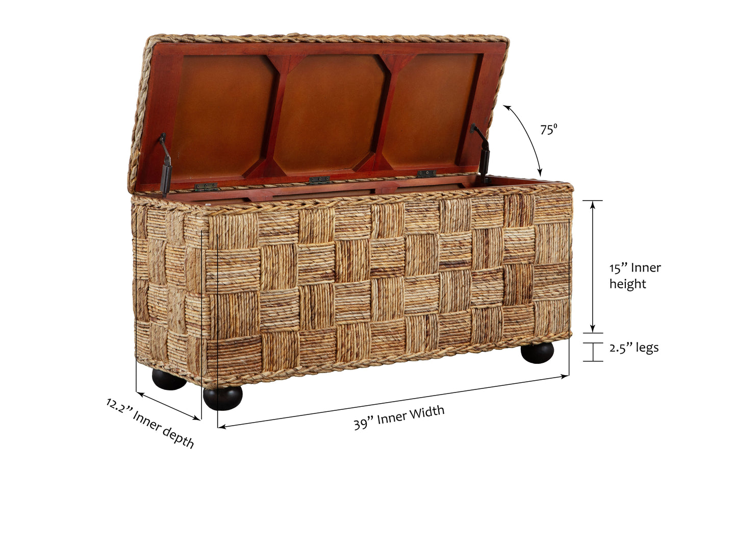 Natural Rattan Storage Trunk