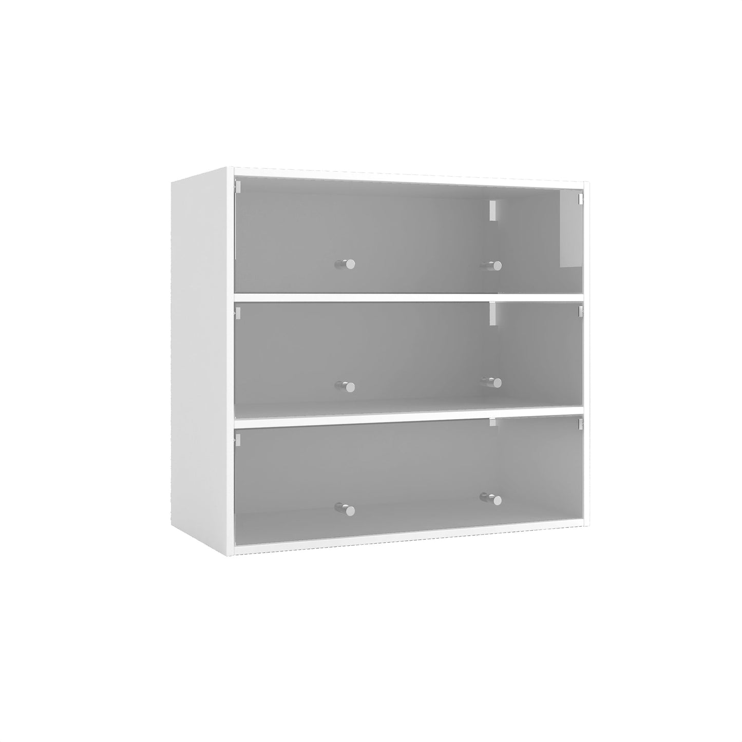 White Glass Door Shoe Storage Cabinet with RGB LED Light