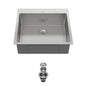 25 x 22 x 9 Inch Kitchen Sink Drop-In 16 Gauge Stainless Steel Single Bowl