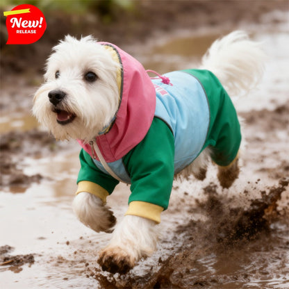Waterproof 4-Leg Dog Jumpsuit With Hood, New Release Pet Outdoor Raincoat For Hiking & Travel