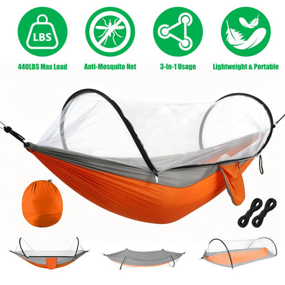 Camping Hammock with Mosquito Net - 440lbs Capacity Portable