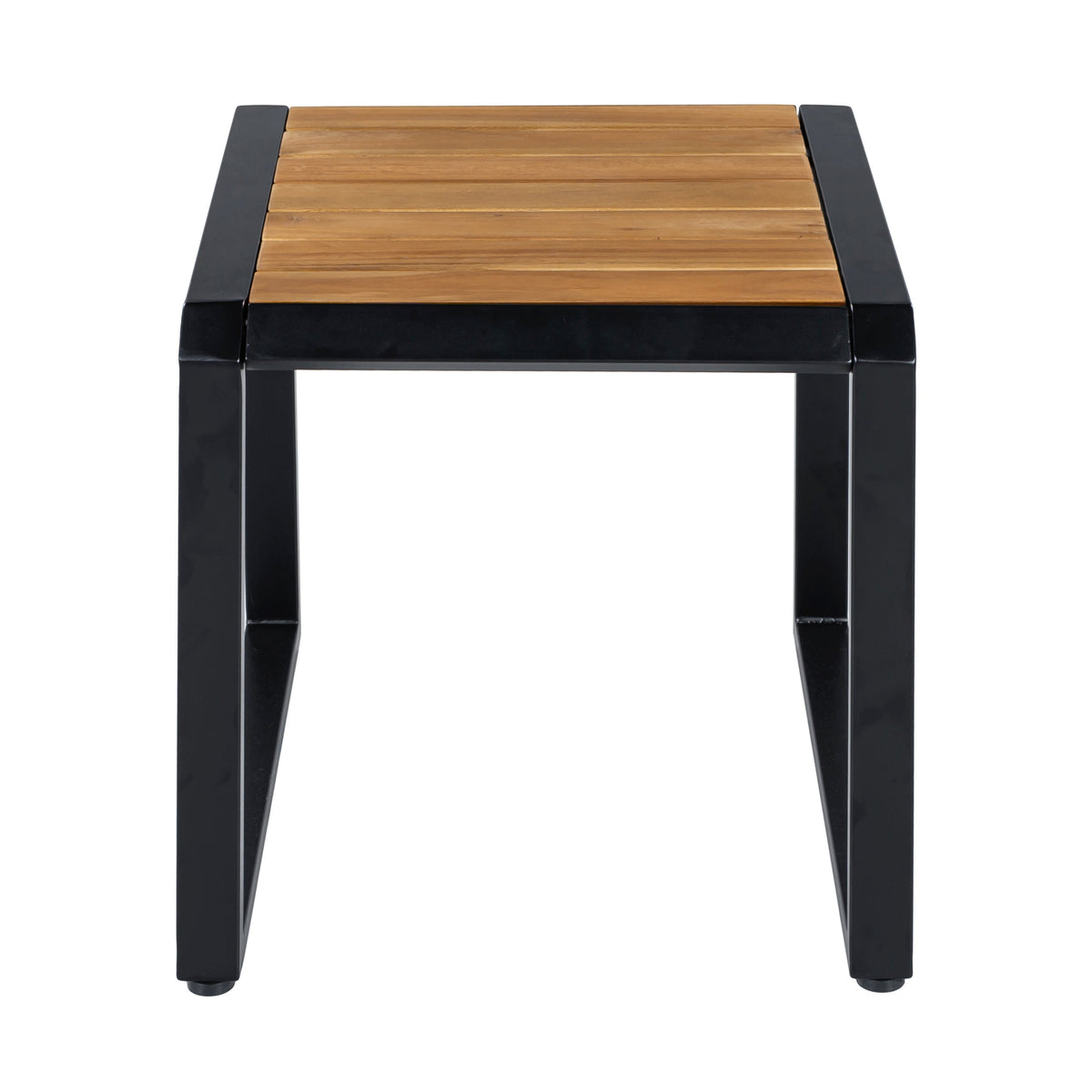Outdoor Side Table with Teak Wood Top