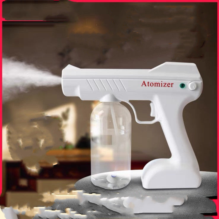 Handheld Nano Steam Sanitizer Gun - Wireless USB Disinfection Spray for Home, Car, and Blue Light Sanitizing