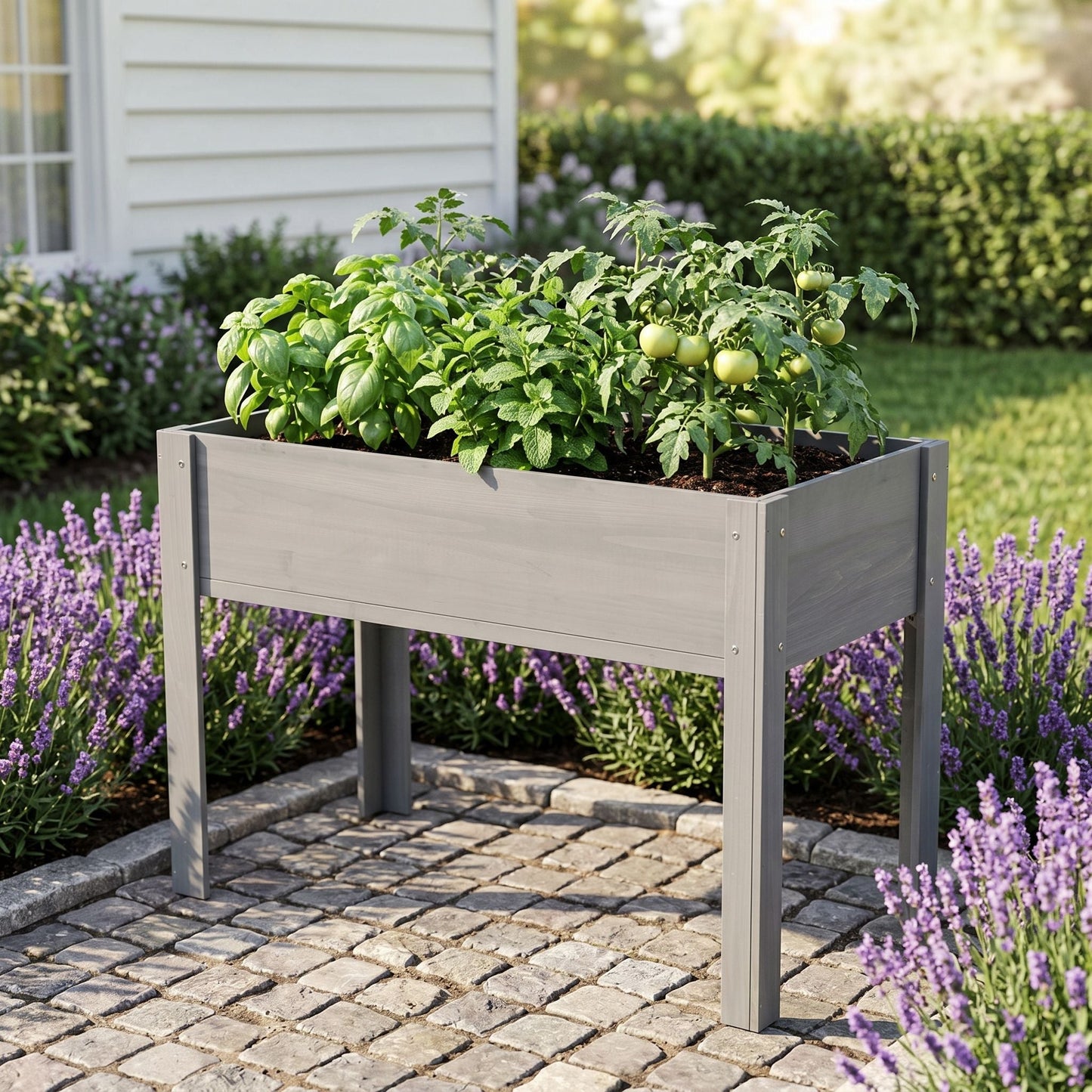 Raised Garden Bed With Legs, Elevated Planter Box For Outdoor Plants