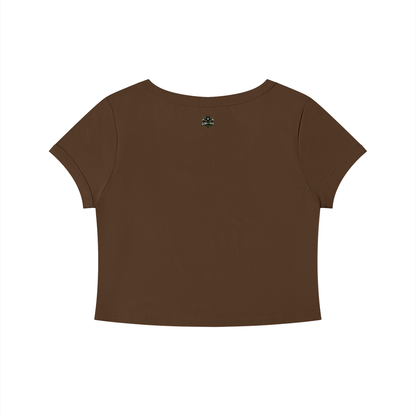 Loki & Ivy Women's Solid Color Slim Crop T-Shirt