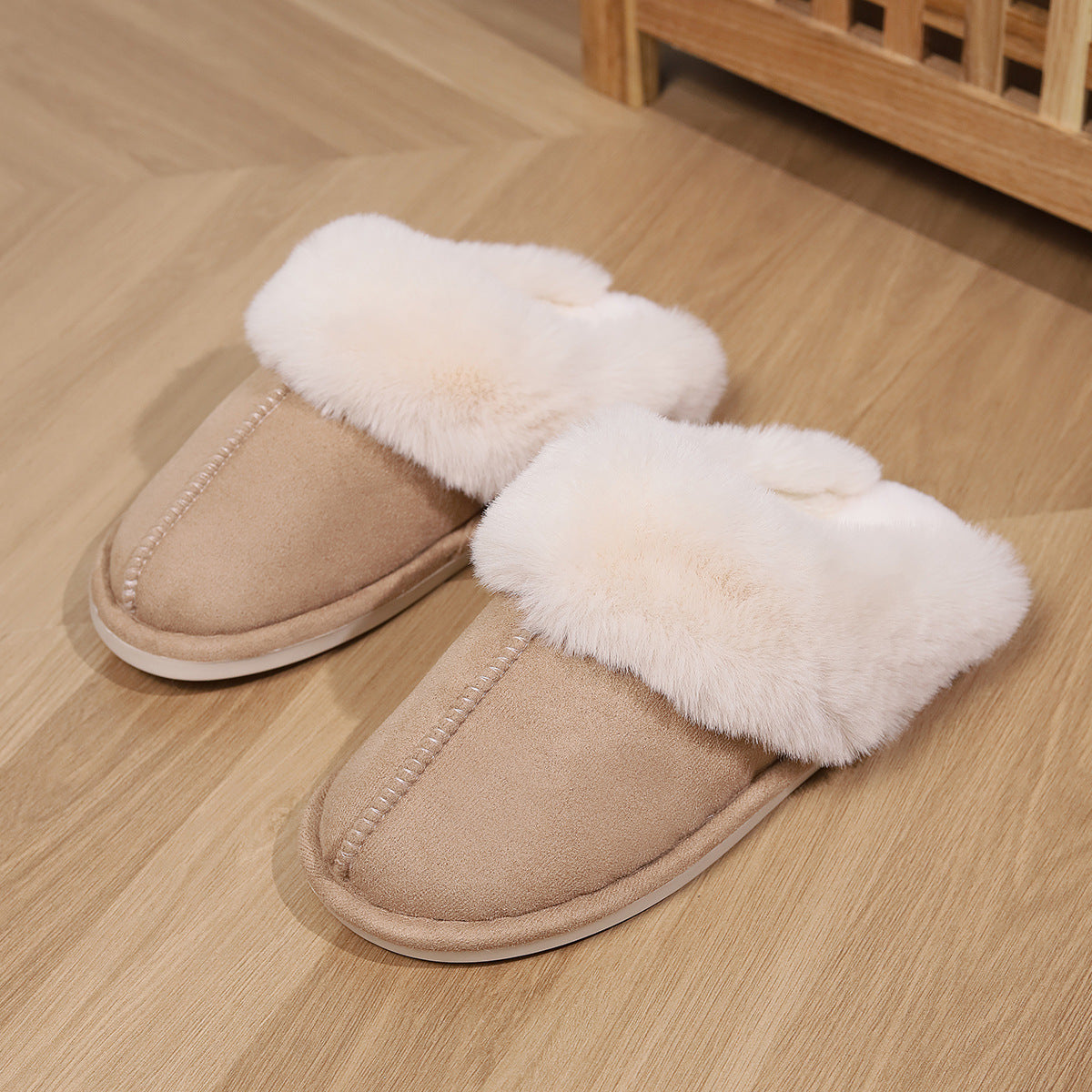 Cotton Slippers Thickened For Indoor Use In Autumn And Winter Half-covered