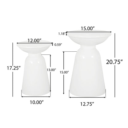 Serenita Outdoor Side Tables With Flared Design (Set of 2)