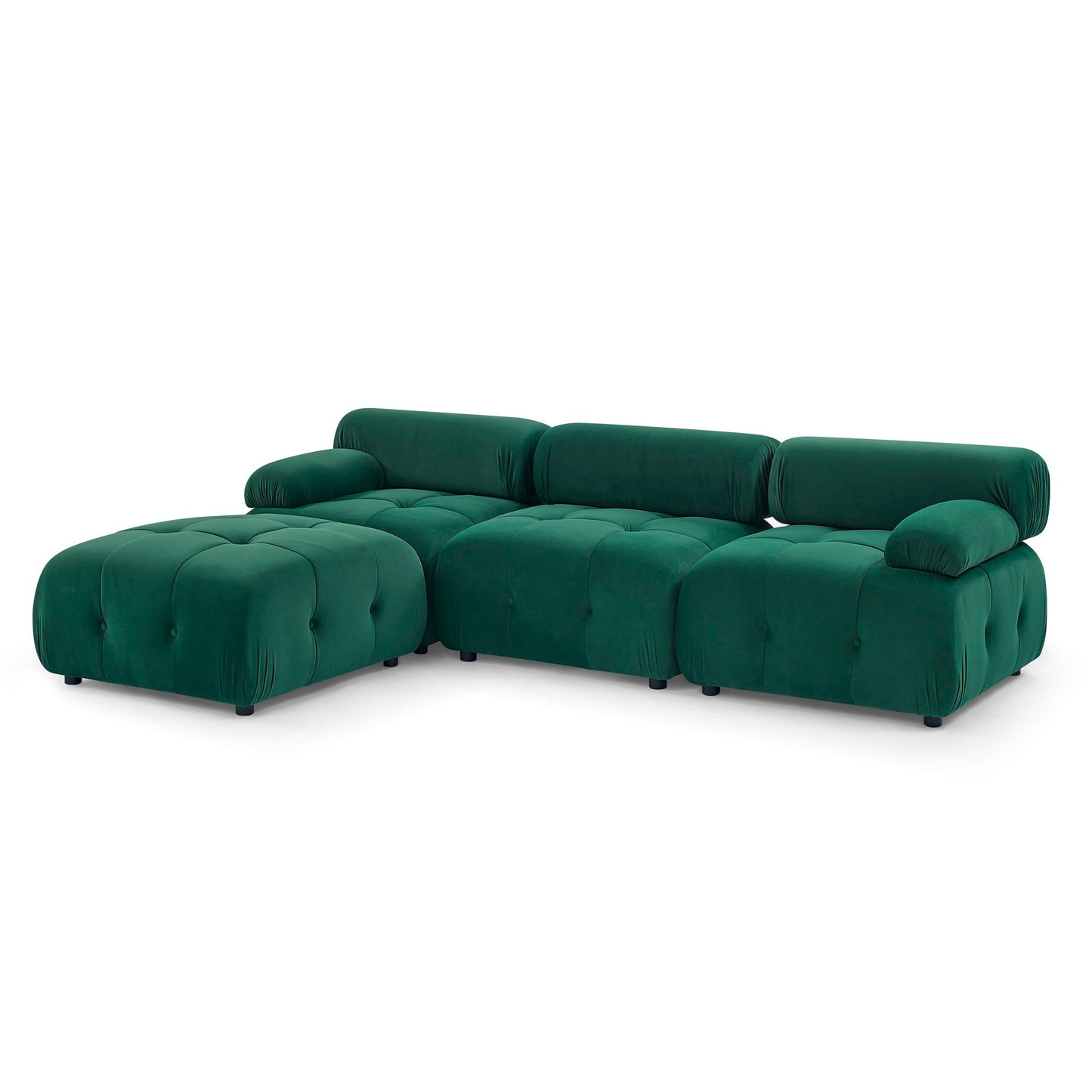 Modular Sectional Sofa, Button Tufted Design With Diy L-Shaped Layout, Reversible Ottoman
