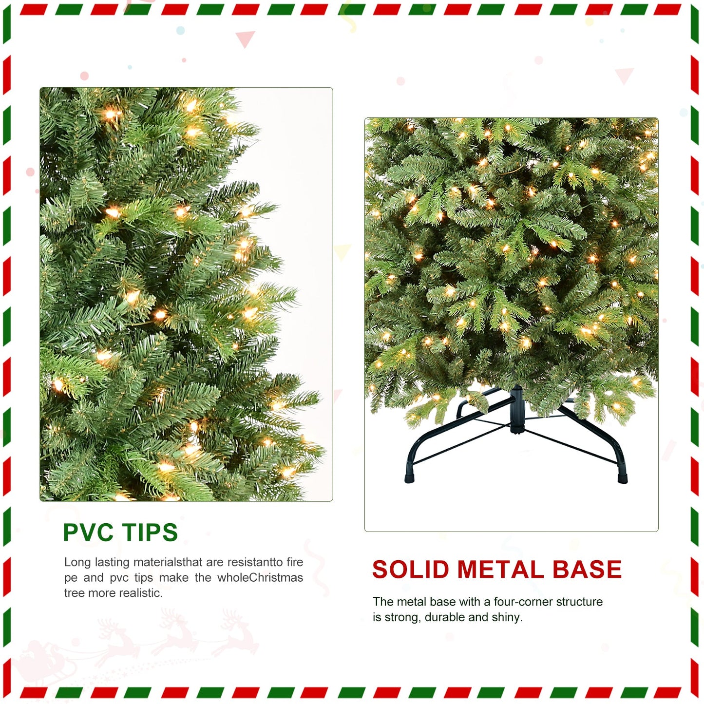 7FT Christmas Tree with 1375 Tips and 400 Warm Lights