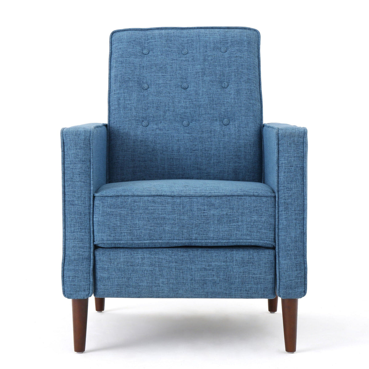 Mid-Century Modern Recliner With Button Tufted Waffle Stitch