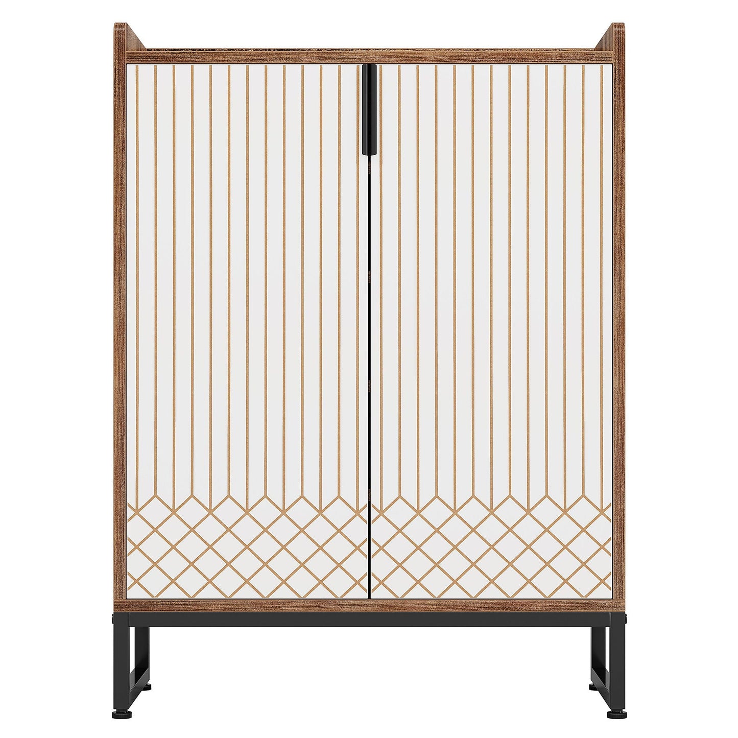 5 Tier Shoe Cabinet With Doors, Compact Entryway Storage Organizer