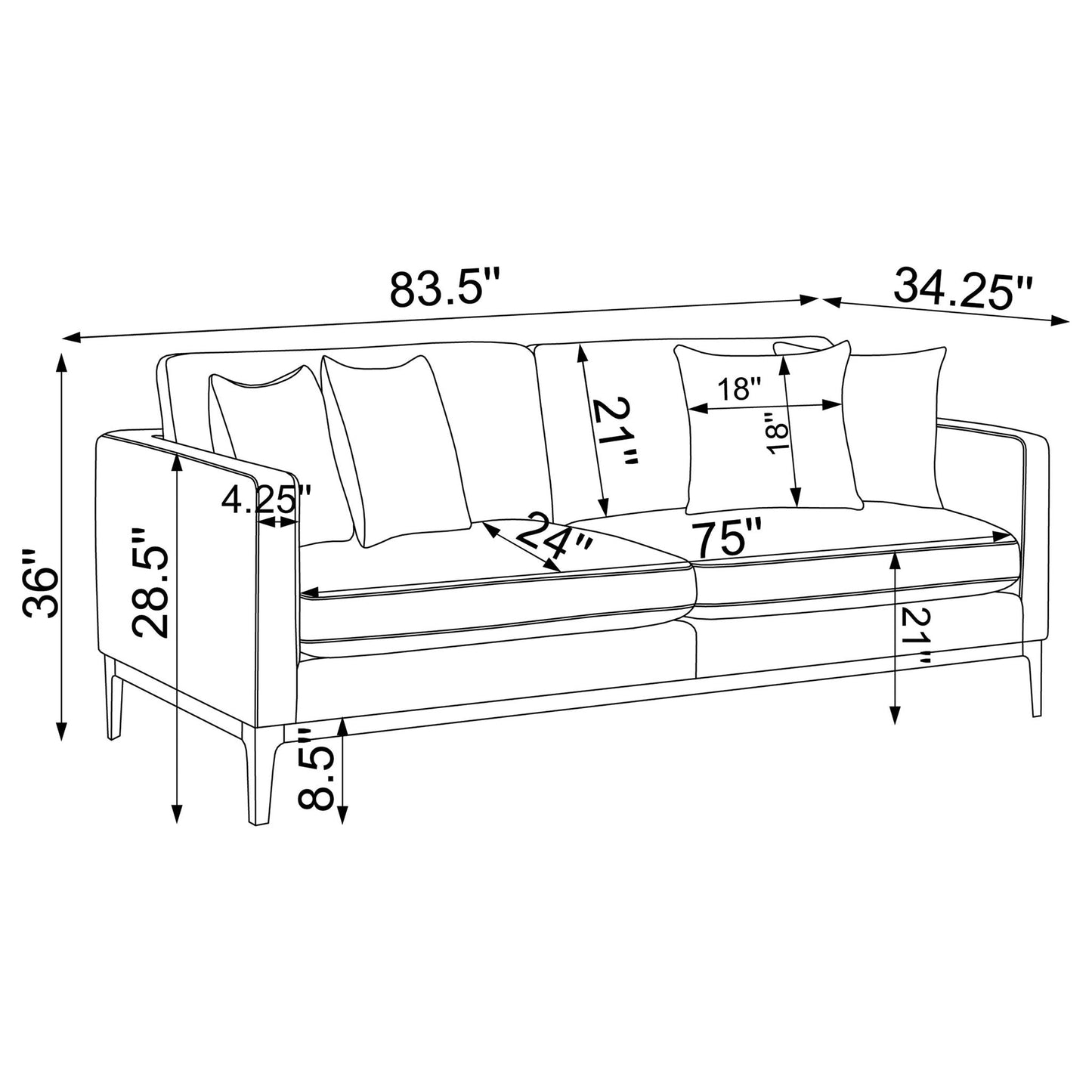 Montauk - Upholstered Sofa With Reversible Cushions - Light Gray