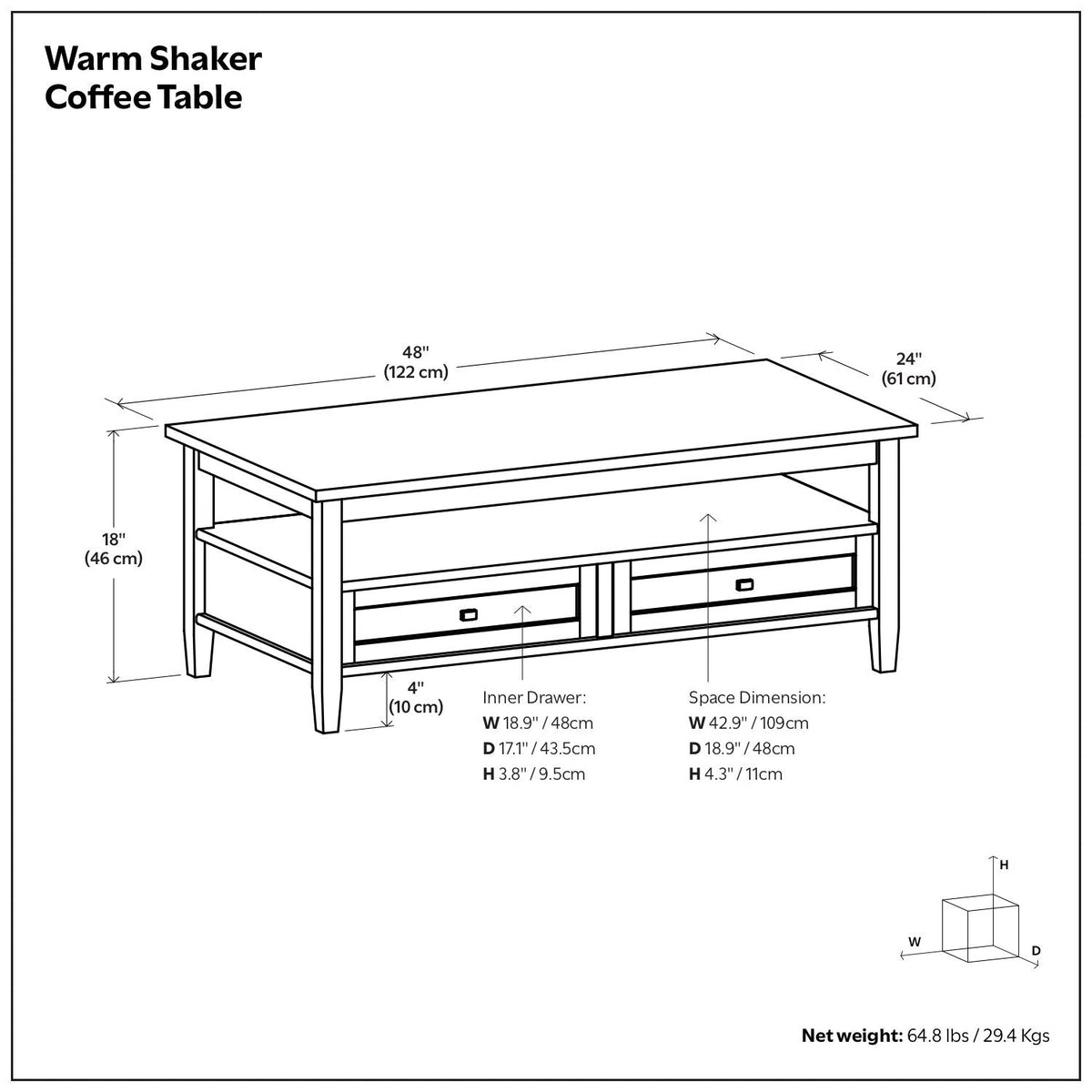 Warm Shaker - Coffee Table